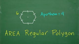 What is the Area of this Regular Polygon (apothem = 4, side = 6)