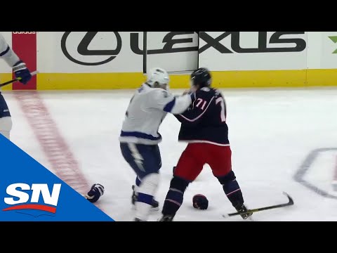 Nick Foligno Drops The Gloves With Luke Schenn After Battling In The Corner