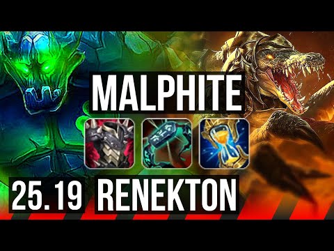 MALPHITE vs RENEKTON (TOP) | 500+ games, 34k DMG | KR Master | 25.19
