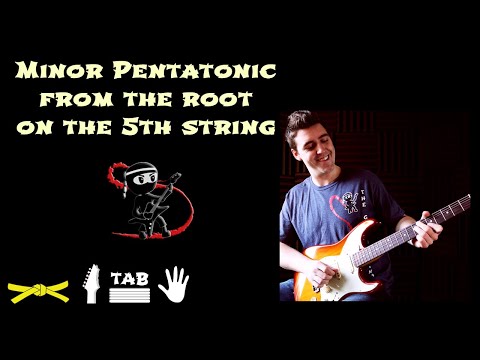 The minor pentatonic scale starting on the 5th string (A string) and connecting it
