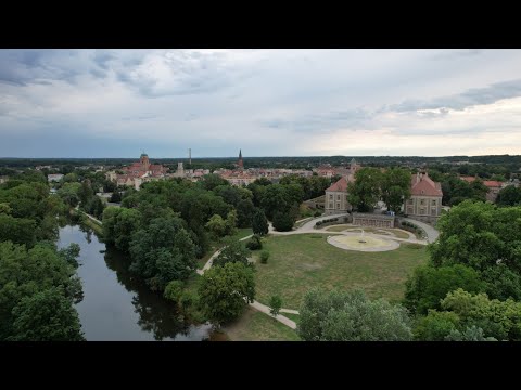 Żagań Polska z góry 2023 Pałac Lobkowitzów