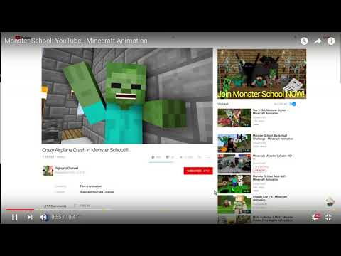 Crazy Airplane Crash in Monster School!!!!