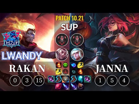 LNG lwandy Rakan vs Janna Sup - KR Patch 10.21