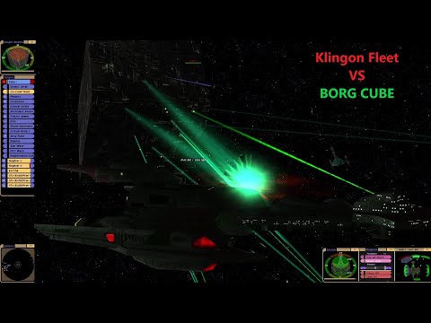 Klingon Fleet VS Borg Cube | Klingon Shuttle Fun | Star Trek Bridge Commander |