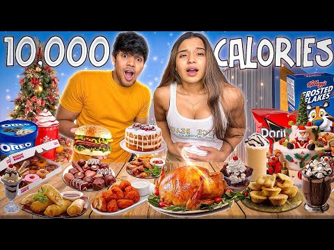 10,000 Calorie Challenge Christmas Edition 🎄| Yash and Hass
