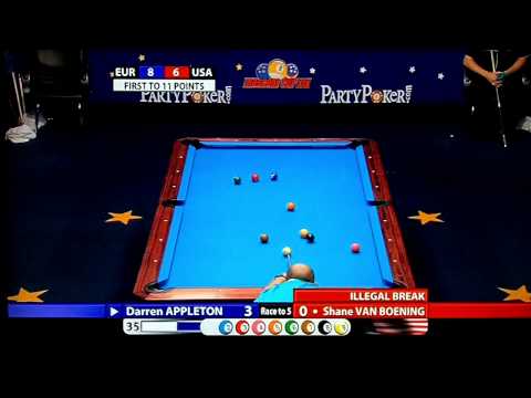 Mosconi Cup 2012 Day 3 Match 5 Appleton vs Shane van Boening