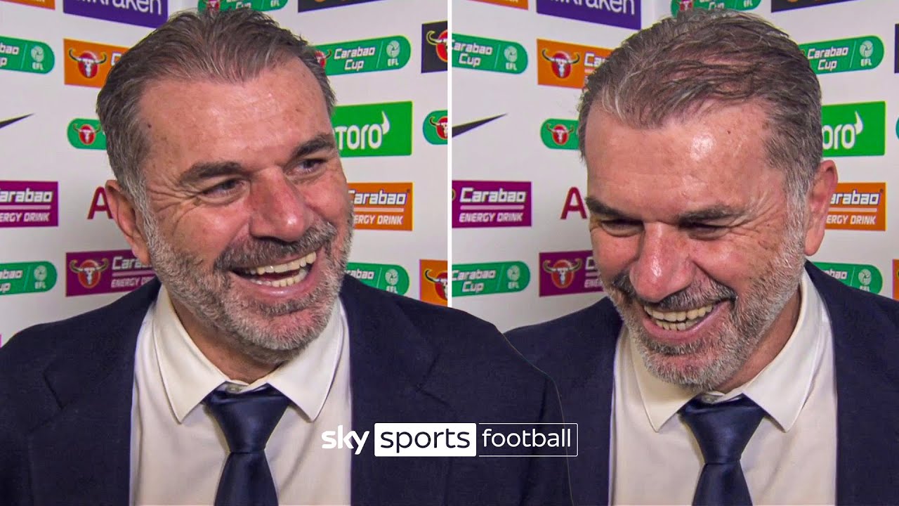 "Are you not entertained?" 😂 | Postecoglou's brilliant post-match reaction after Carabao Cup win