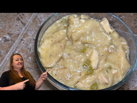 CROCKPOT CHICKEN AND DUMPLINGS WITH CANNED BISCUITS. TIKTOK RECIPE.