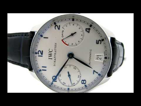 IWC Portuguese 7 Day Power Reserve Black Dial Steel REF# IW5001-07, IW500107, 5001-07, 500107