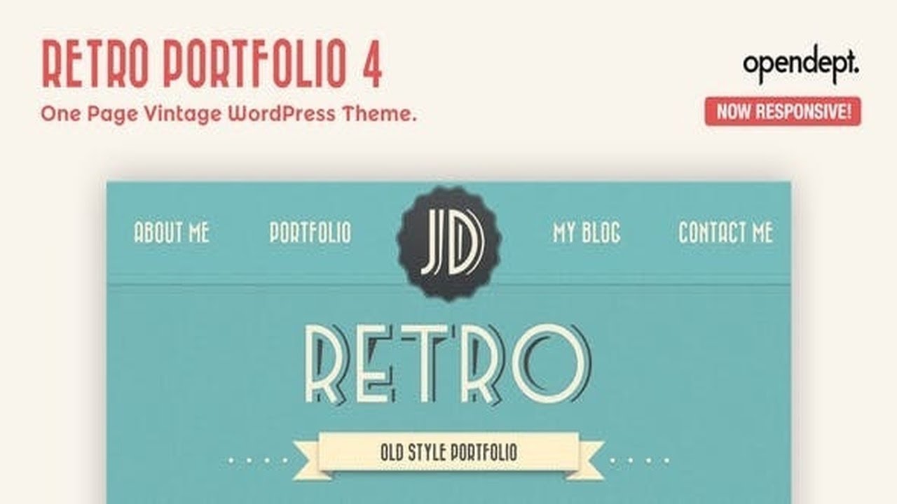 Retro Portfolio - One Page Vintage WordPress Theme Free Download