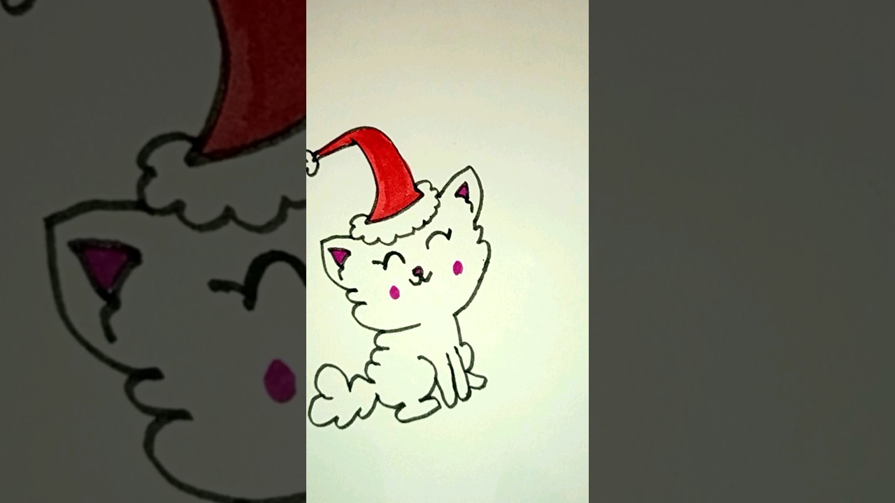 Christmas cartoon of Kawaii cat Stock Vector #christmas 🎅 #shorts #viral #shortsfeed #youtube