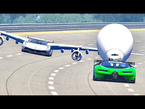 Koenigsegg Jesko with Airplane Kit vs Bugatti Visione GT with Boeing Turbine - Nardo