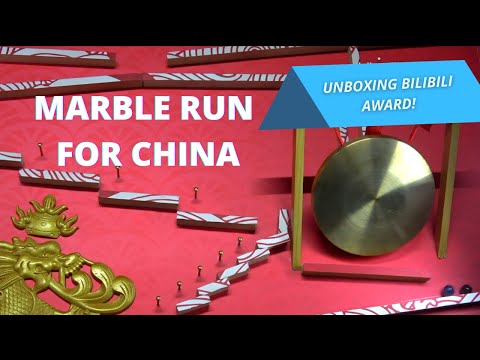 Marble Run for China🇨🇳, unboxing silver BiliBili award! (100.000 subscribers JMR)