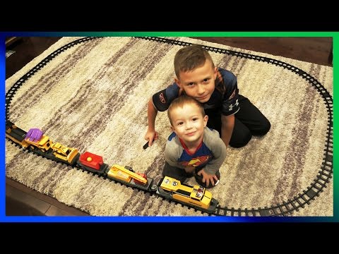 TOY UNBOXING: CAT Construction Express Train by Brothers R Us!