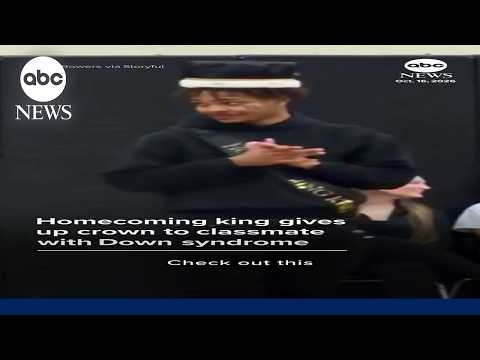 Homecoming king gives up crown to classmate with Down syndrome