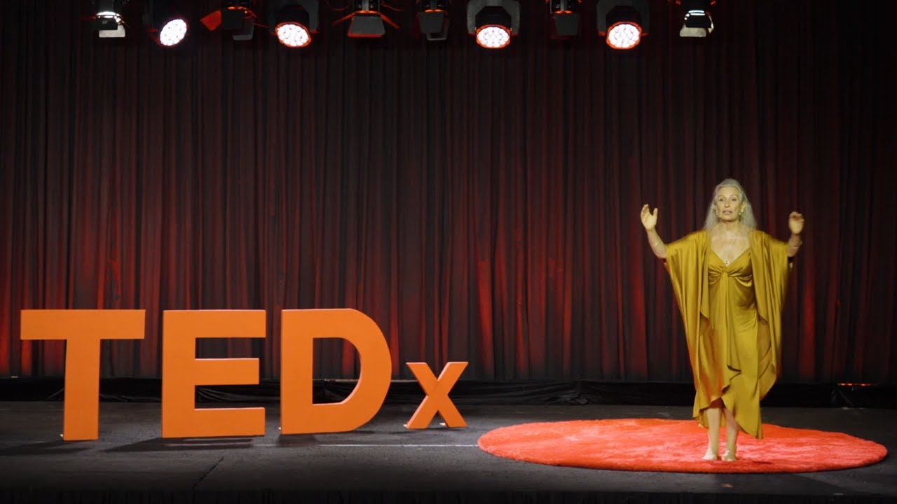 Ma Ananda Sarita on stage at TEDx Findhorn