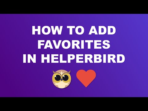 How to Add Favorite Settings in Helperbird