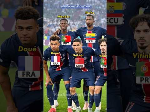 Paris Saint-Germain squad vs Inter Milan Final Champions League 2025🔥Nations❤️#psg #uclfinal #doué