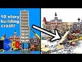 Lego train crash with huge skyscraper!🚆🏗️