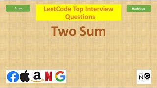YouTube video 'Two Sum | 2 Sum leetcode | Leetcode 1| Array HashMap | Google Amazon Facebook Microsoft Apple'