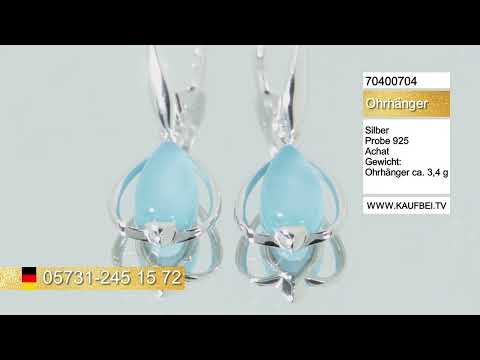 Серьги из серебра 925 пробы с голубым агатом