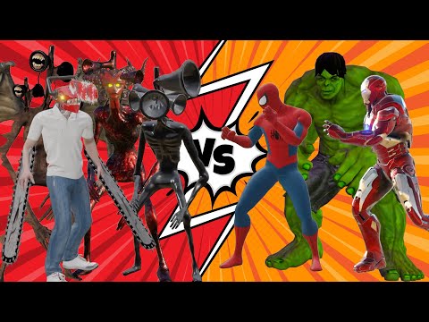 TEAM SUPERHERO AVENGER vs TEAM SIREN HEAD