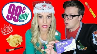99CENT STORE GIFT CHALLENGE!! (w/ Rebecca Zamolo and MattSlays)