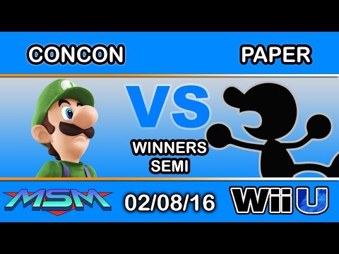 MSM 36 - SCB | ConCon (Luigi) Vs. Paper (Mr. Game & Watch) Winners Semi - Smash Wii U