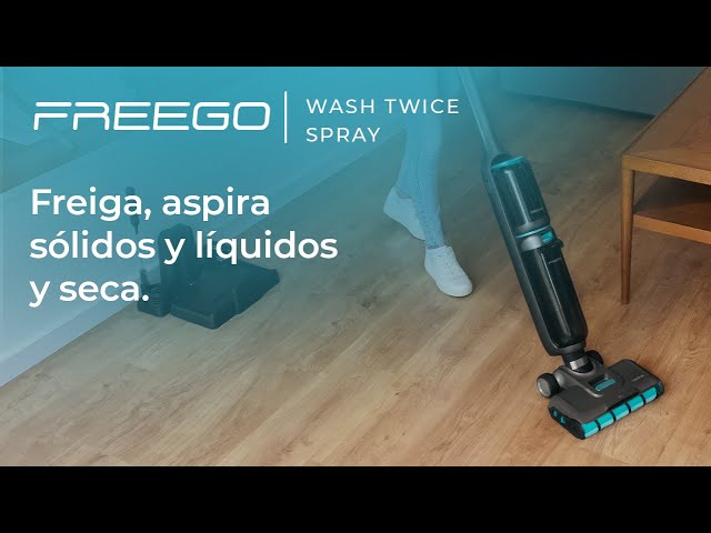 Aspirador sem fios Cecotec FreeGo Wash&Vacuum Spray 250W Ecrã digital Autolimpeza 35min video