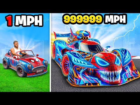 Slowest To FASTEST SUPERHERO CAR In GTA 5!