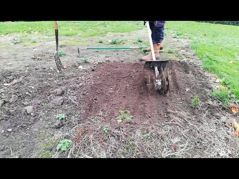 STIHL BF-KM Pick Tine Cultivator Attachment on Stihl KM 131 R engine