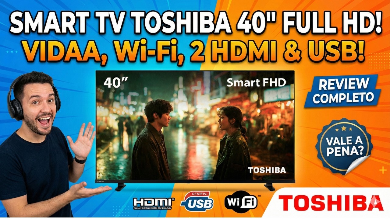 Miniatura da avaliação em vídeo de Smart TV Toshiba 43 Polegadas 43V35RS Full HD