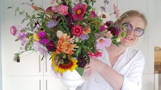 Arranging home grown cut flowers