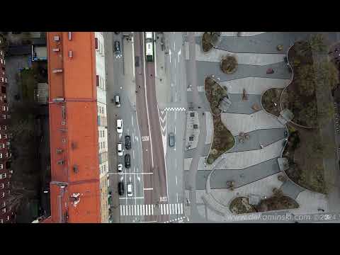 Drone photo of Malmö Nobeltorget and it´s Bus Rapid Transit system (BRT)