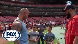 WWE Superstar Randy Orton visits Cardinals batting practice