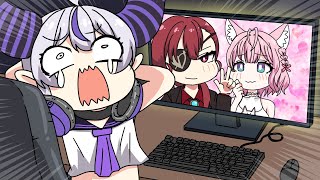 【手描き】NTRされるラプちゃん【宝鐘マリン/ラプラス・ダークネス/博衣こより/ホロライブ/切り抜き】【切り抜き漫画】