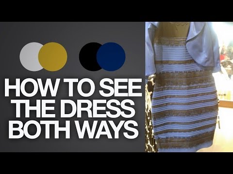 Part of a video titled How to see The Dress BOTH ways (Black & Blue or White & Gold)