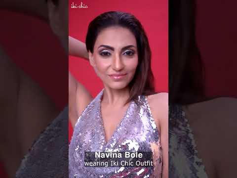 Stunning Navina Bole shining in our Silver Sequin Backless Maxi Dress with Cowl Neck ✨