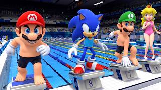 【マリオ＆ソニック AT 東京2020オリンピック】水泳！マリオ・ピーチ・ルイージ・ソニック