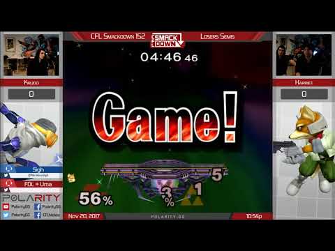 CFL Smackdown 152 Melee - Krudo (Sheik) vs Harriet (Fox) - Losers Semis