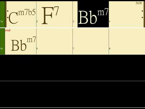 Cm7b5 F7 Bbm7 (100bpm Jazz)  backing track