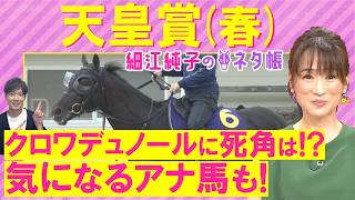 「終いの脚は良いものを持っている！」クロワデュノール、アドマイヤテラ、ヘデントール・・・天皇賞(春)ＧⅠを元ジョッキーの細江さんが徹底解説！＜細江純子のネタ帳＞
