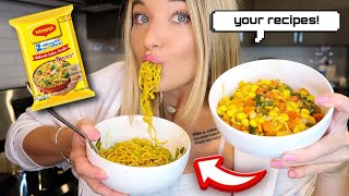 Trying Your TOP RATED Maggi Noodle Recipes !! 🍜