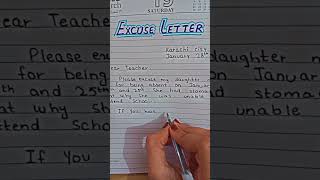 Excuse letter for absent in school|Excuse letter| leave excuse letter| leave application for teacher