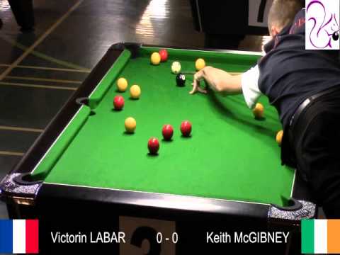 World Blackball Championships 2014 Perth Semi Final U23 Victorin Labar vs Keith McGibney 1