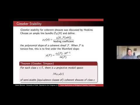 Some Applications of Bridgeland Stability Conditions, by Aaron Bertram