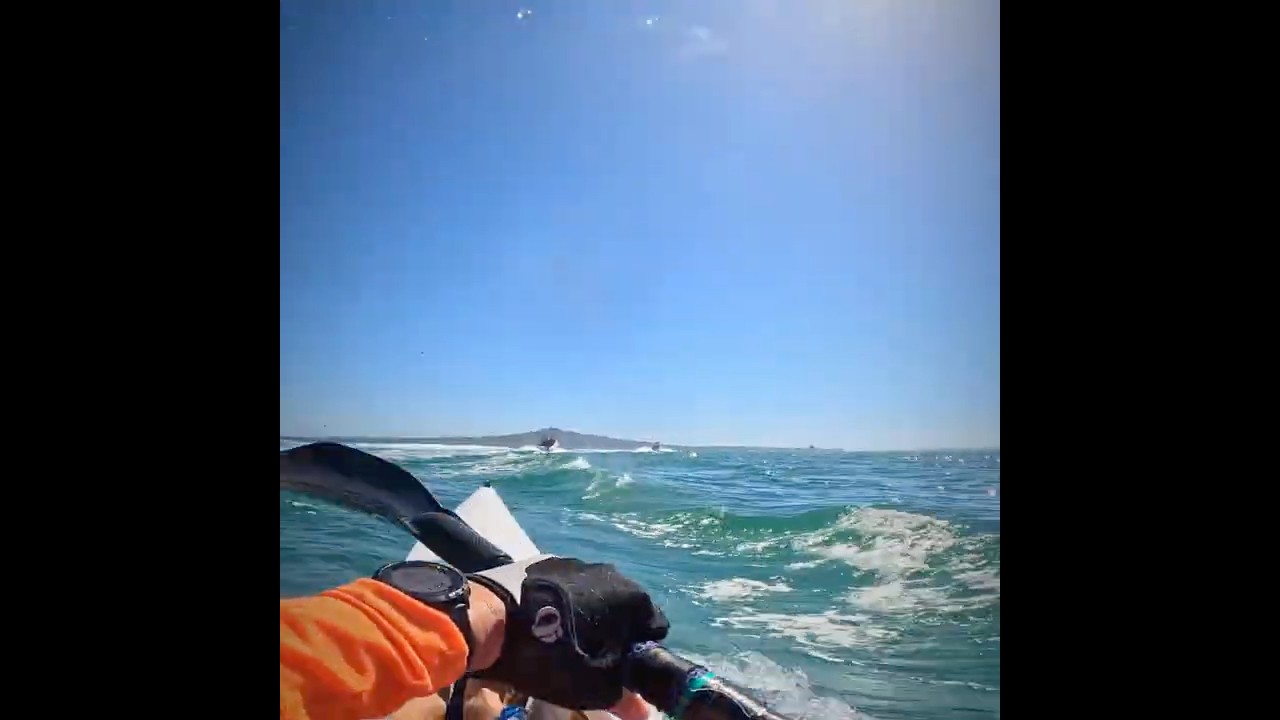 Fun with boat wake #surfski #seakayaking #boat #newzealand