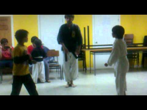 karate aprendiz la gran patadaen la nariz, sin querer.......
