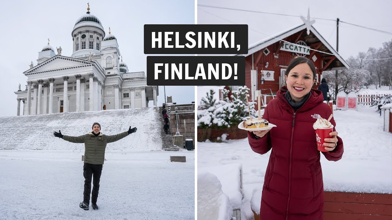We're in FINLAND! 🇫🇮 Helsinki FOOD + city tour (in the WINTER!)