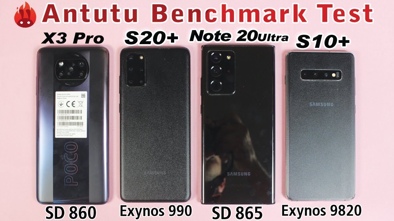Poco X3 Pro vs S20 Plus vs Note 20 Ultra vs S10 Plus Antutu Benchmark Test! Snapdragon vs Exynos🔥